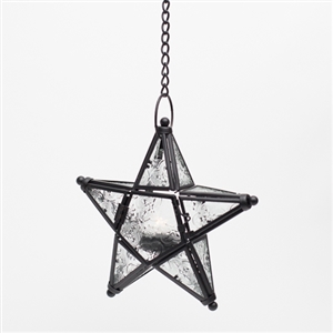 Hanging Star with tealight - Themed Rentals - Lighted Wedding star decor to hang from trees at night